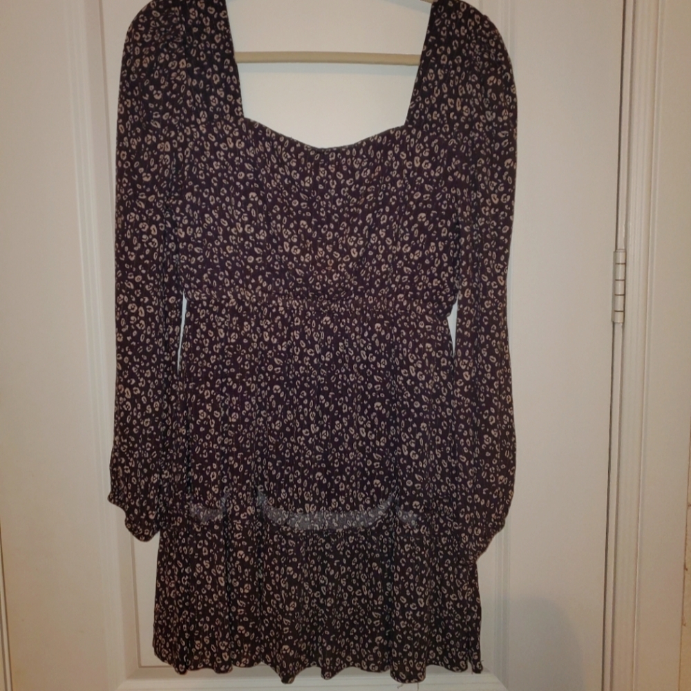 NWT Altard State Floral/Cheetah Long Sleeve Dress, M